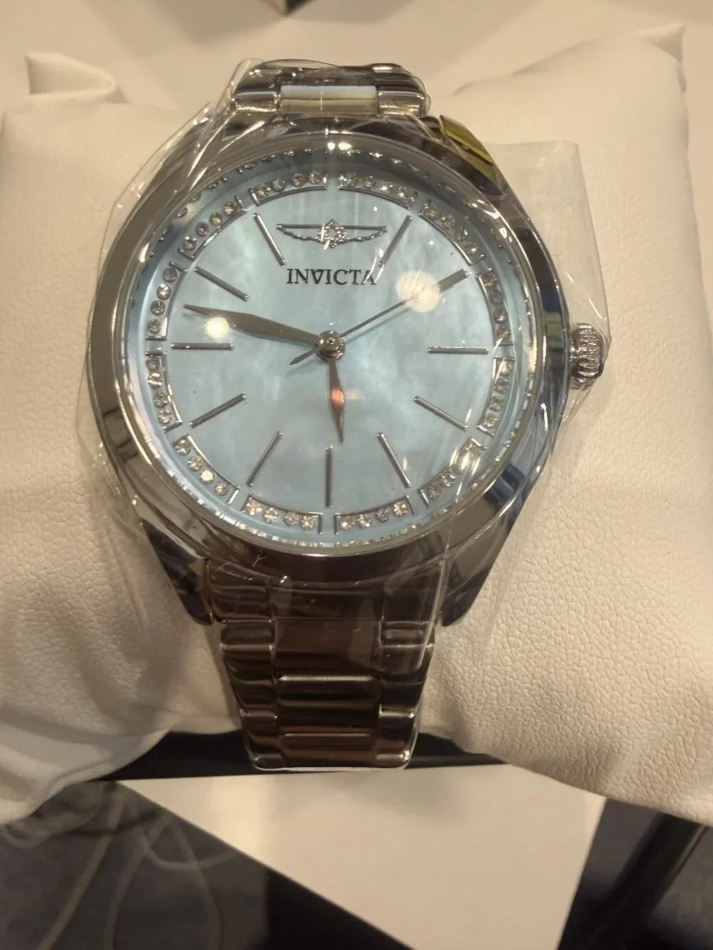70416 - Invicta Celestial Lady 33mm Silver Tone Case Blue Metal Dial Silver Band